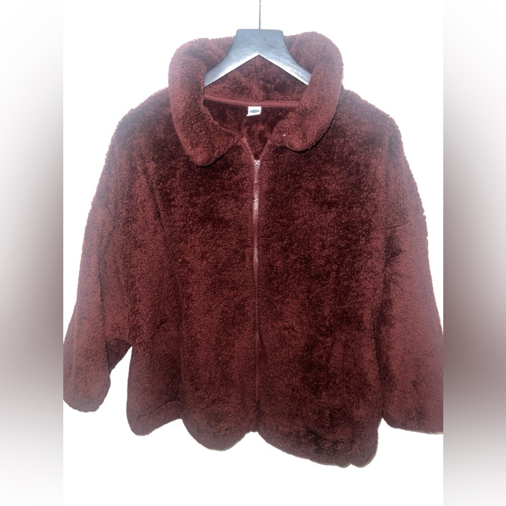 Women’s Maroon Furry Jacket